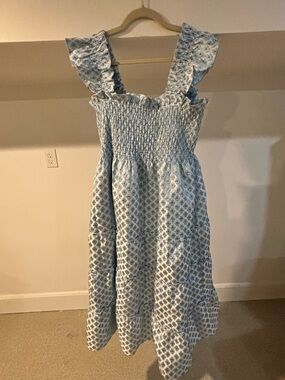 Hill House Nap Dress Blue Brocade